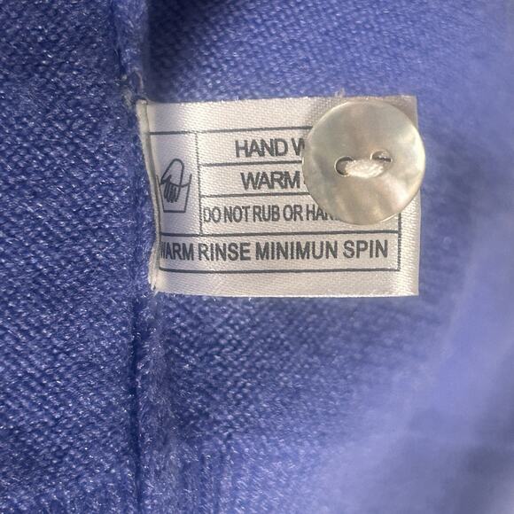 Vintage Jack Scotland Cardigan 100% Cashmere Women’s Blue Periwinkle Medium - Picture 7 of 8